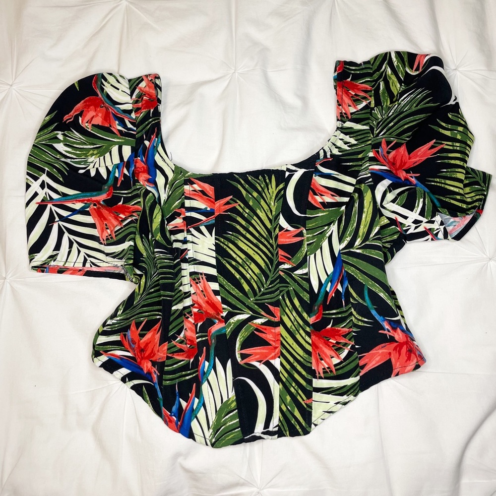 Floral Print Shirt, Size Large